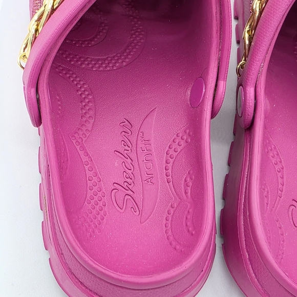 Skechers x Snoop Dogg Pink Rolling N Gold Arch Fit Footsteps Clogs Size 10 - Picture 10 of 16
